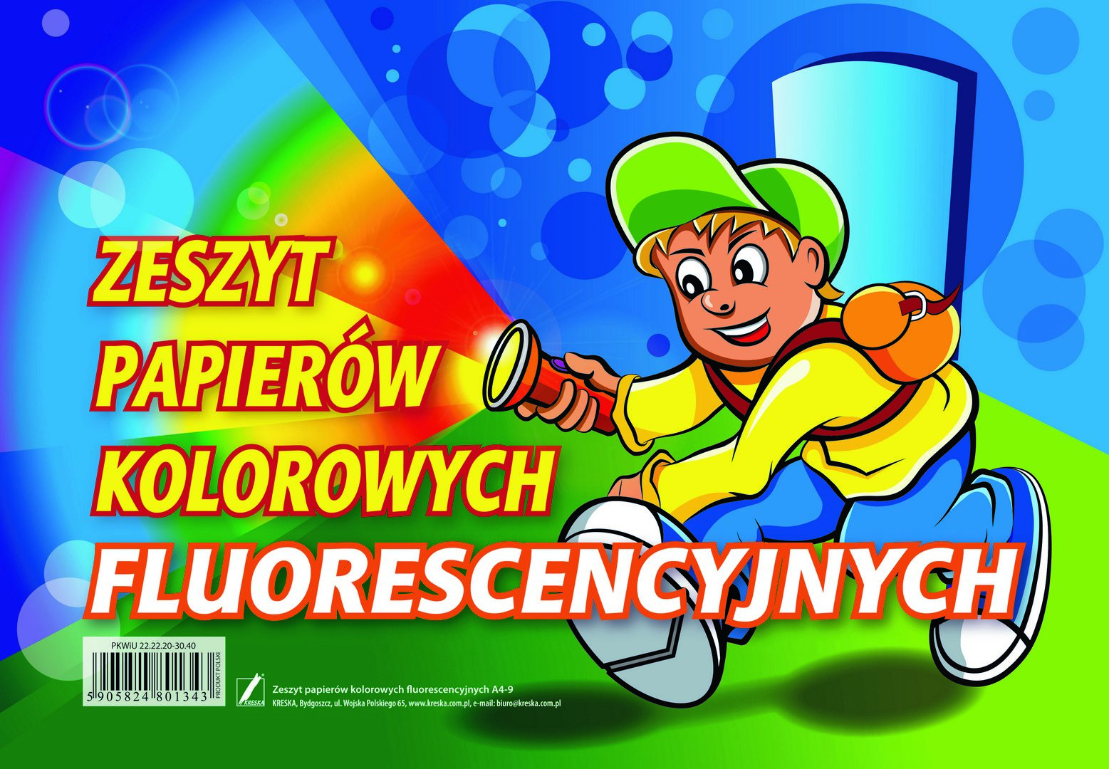 Zeszyt A4/9k papierów kolorowych fluorescencyjnych Kreska